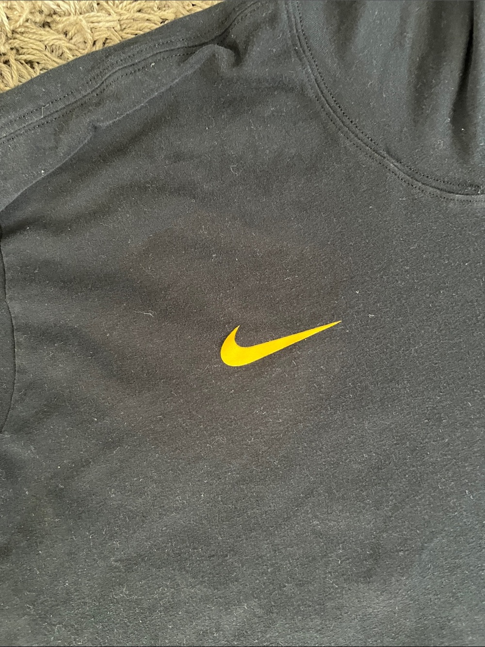 Nike-Dri-Fit: Black Hoodie with Yellow Appalachian State Patch - Picture 3 of 7